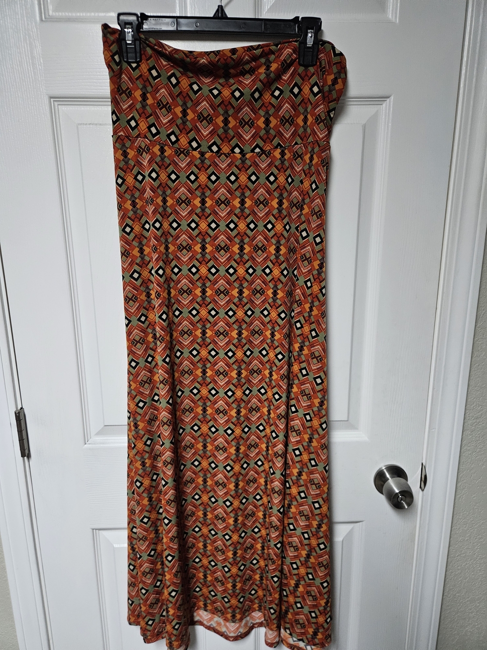 LuLaRoe Orange Geometric Maxi Skirt